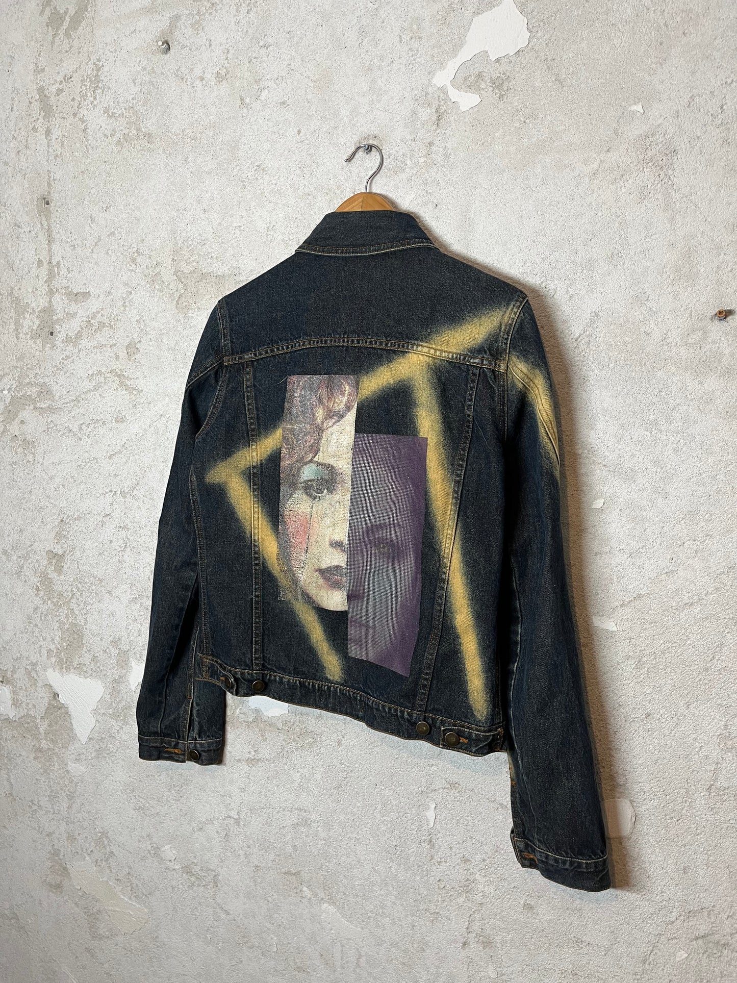 Roberto Cavalli spraypaint denim jacket - XL