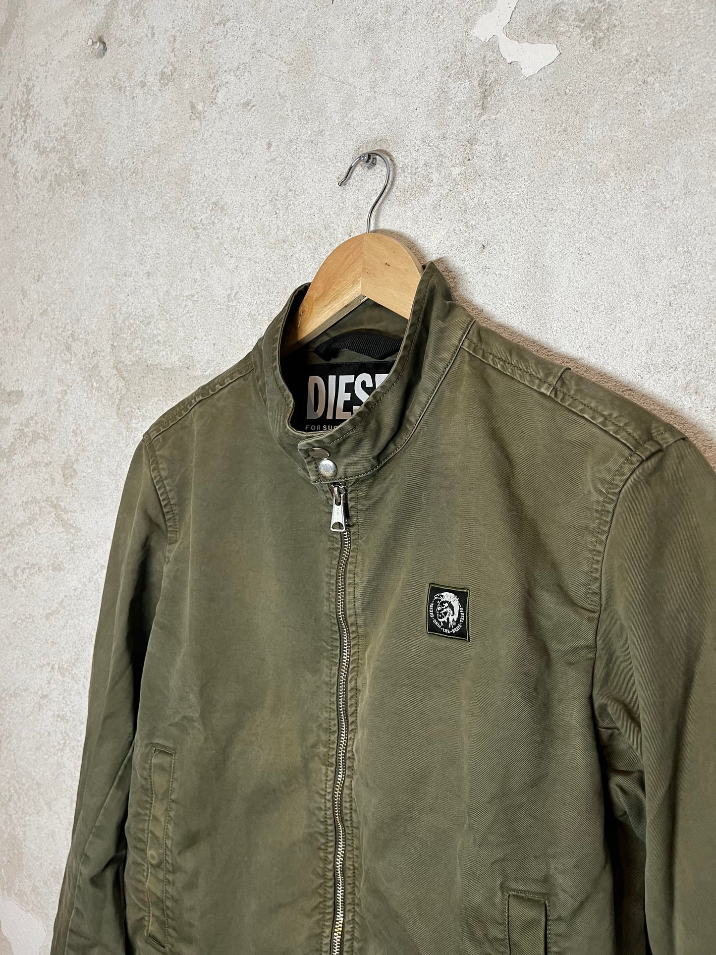 Diesel vintage cargo denim green jacket - M