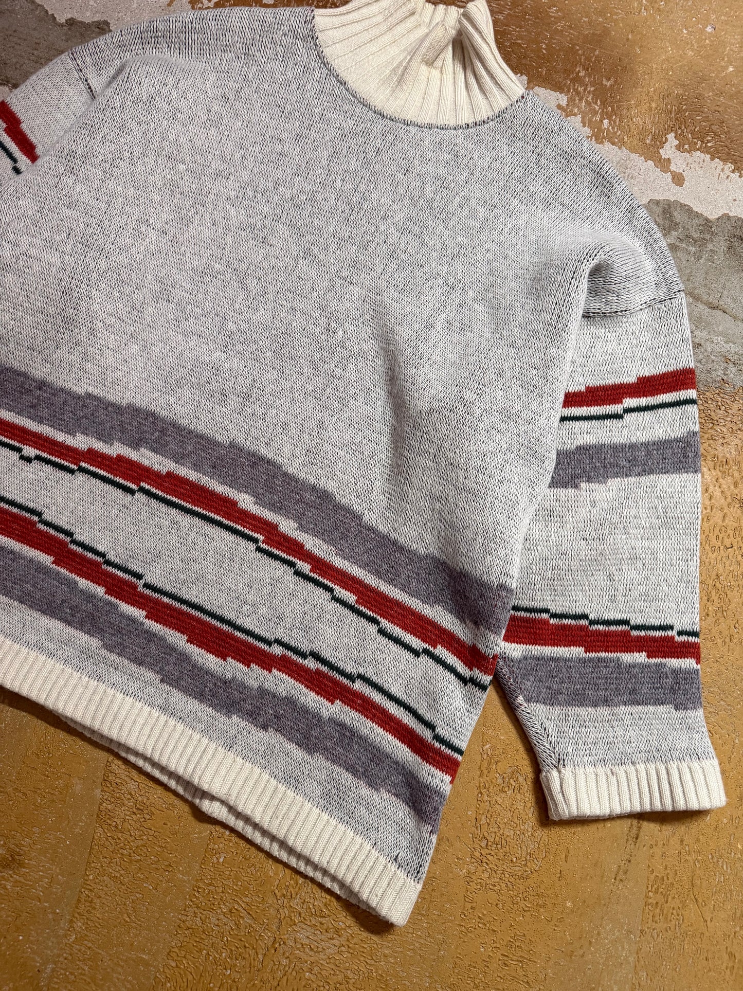 Oxbow vintage graphic winter knit sweater - M