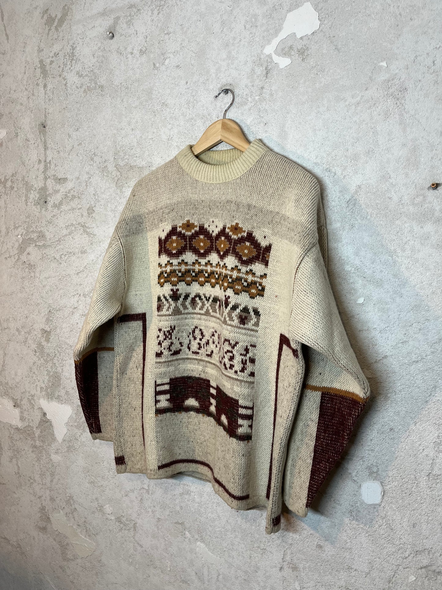 Oxbow vintage 90s heavy retro wool knit ski snowboard sweatshirt 