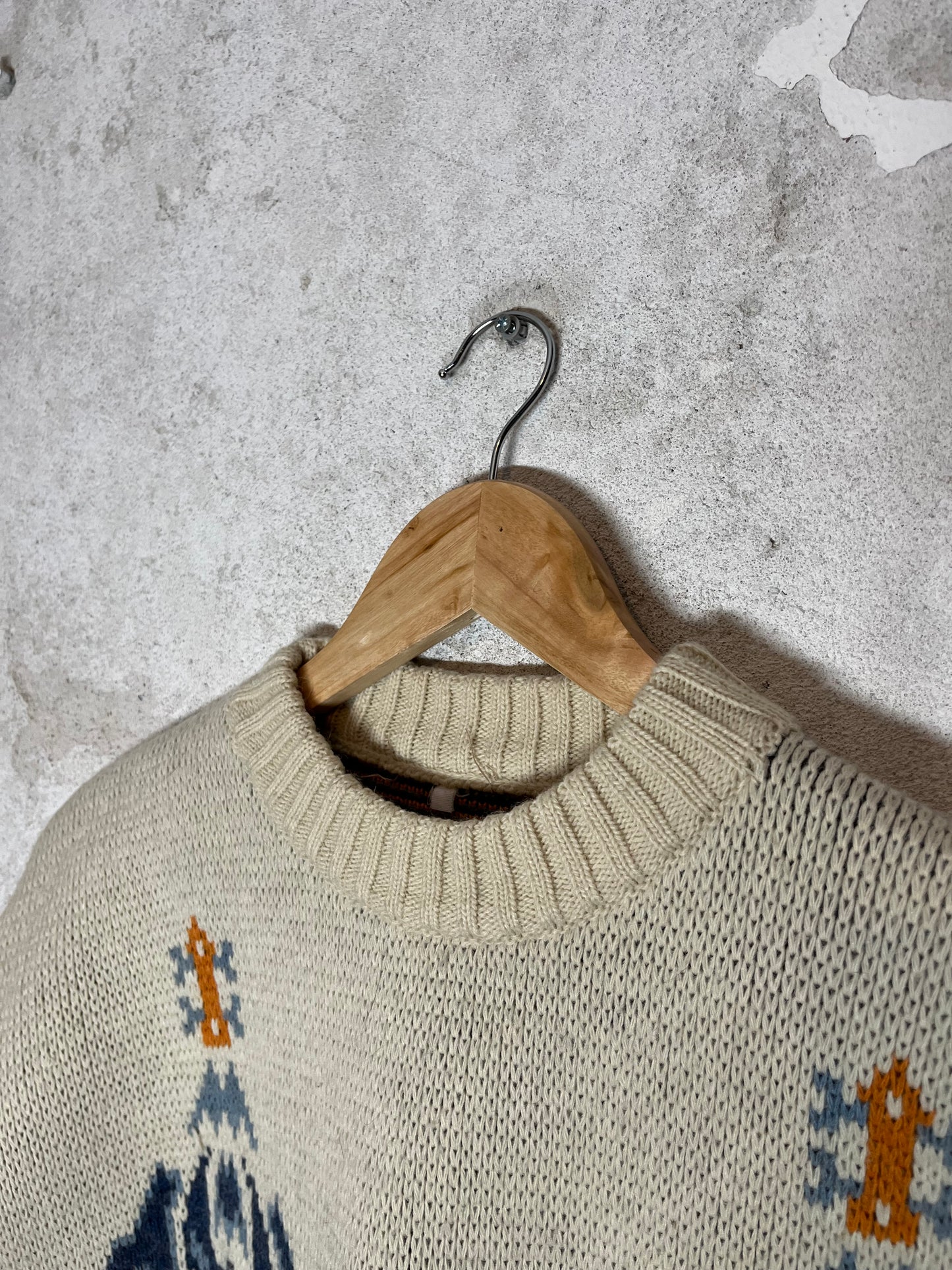 Vintage heavy knit ski snowboard sweatshirt - M