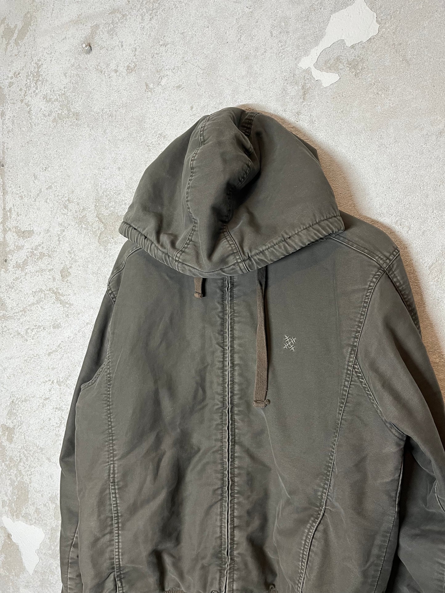 Oxbow canvas zip-up hoodie jacket - M