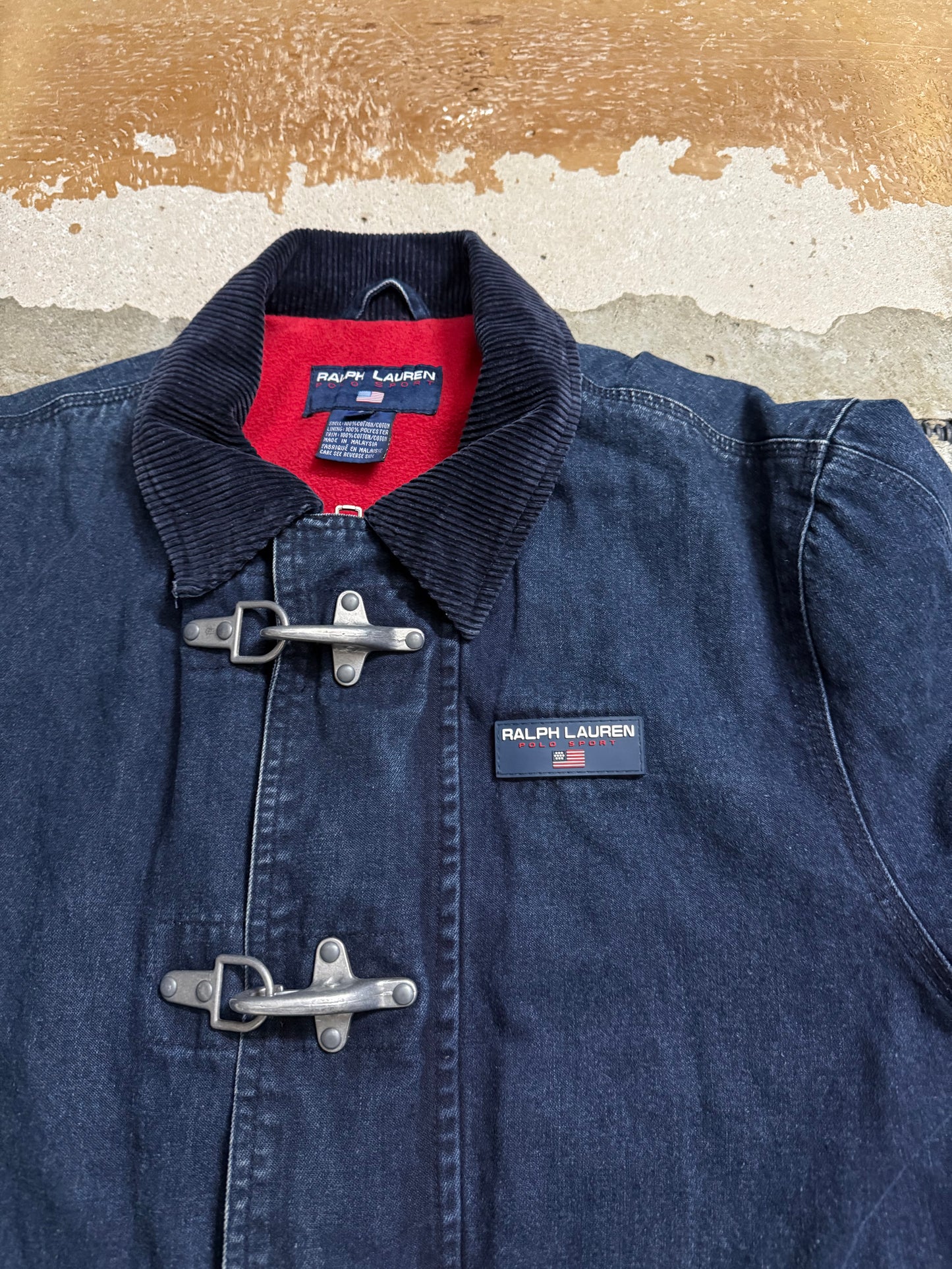 Ralph Lauren polo sport lobster fireman clasp denim jacket - S