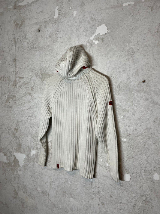 Schott NYC assymetrical ribbed knit hoodie - M