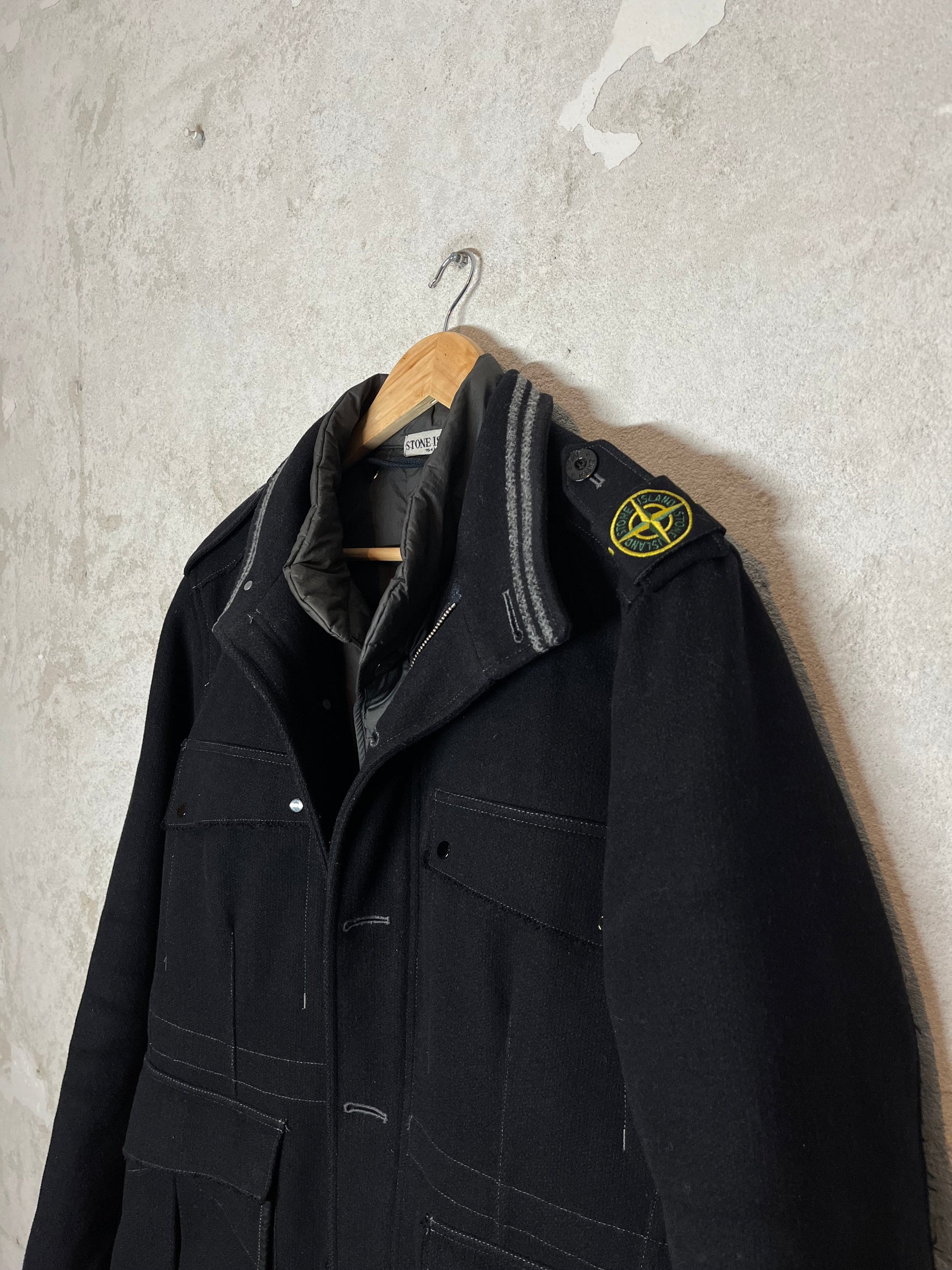 Stone Island vintage 2-in-1 detachable lining down wool trenchcoat jacket