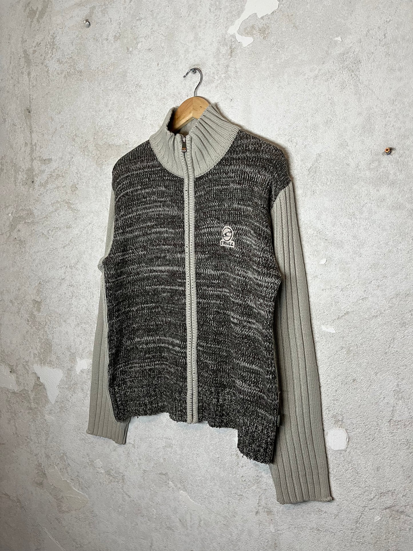 O'neill vintage retro 2000s knit zip-up sweater - L