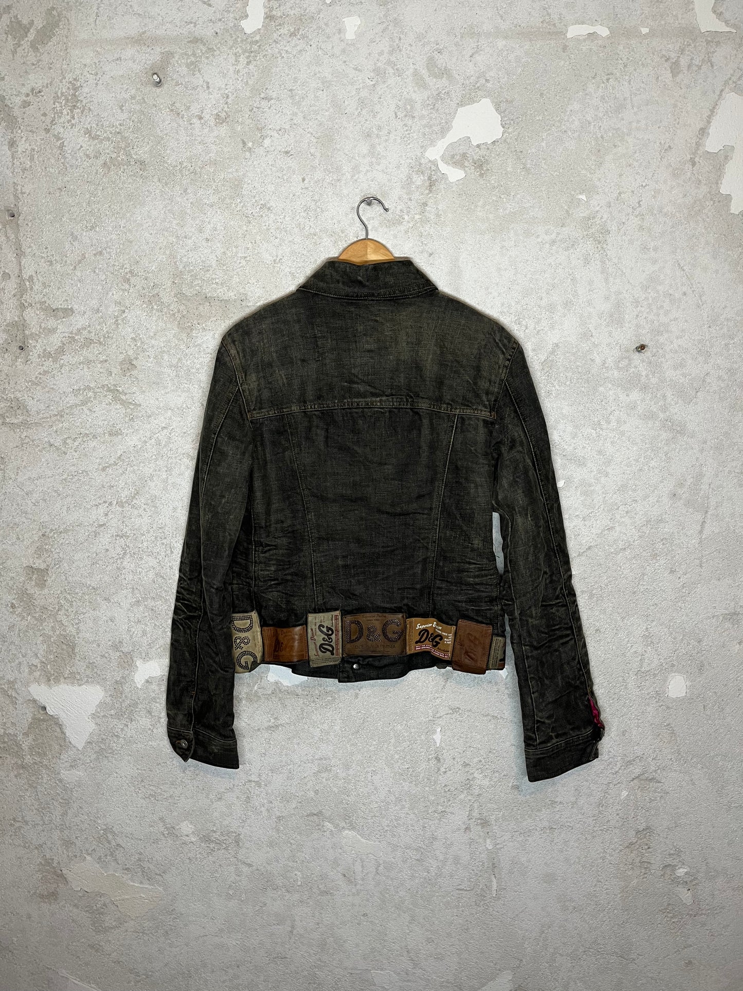 Dolce & Gabbana 9 leather patch denim jacket - L