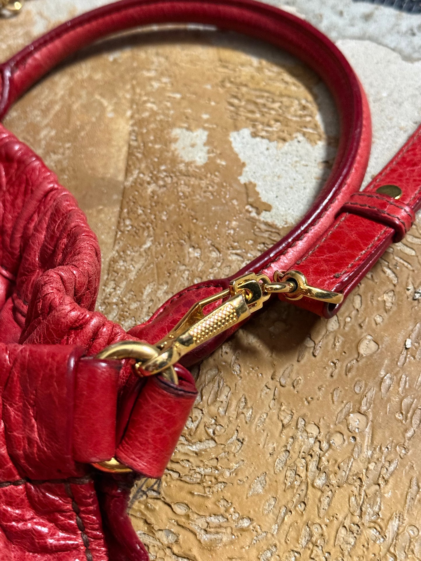 Miu Miu vintage leather red big hobo bag