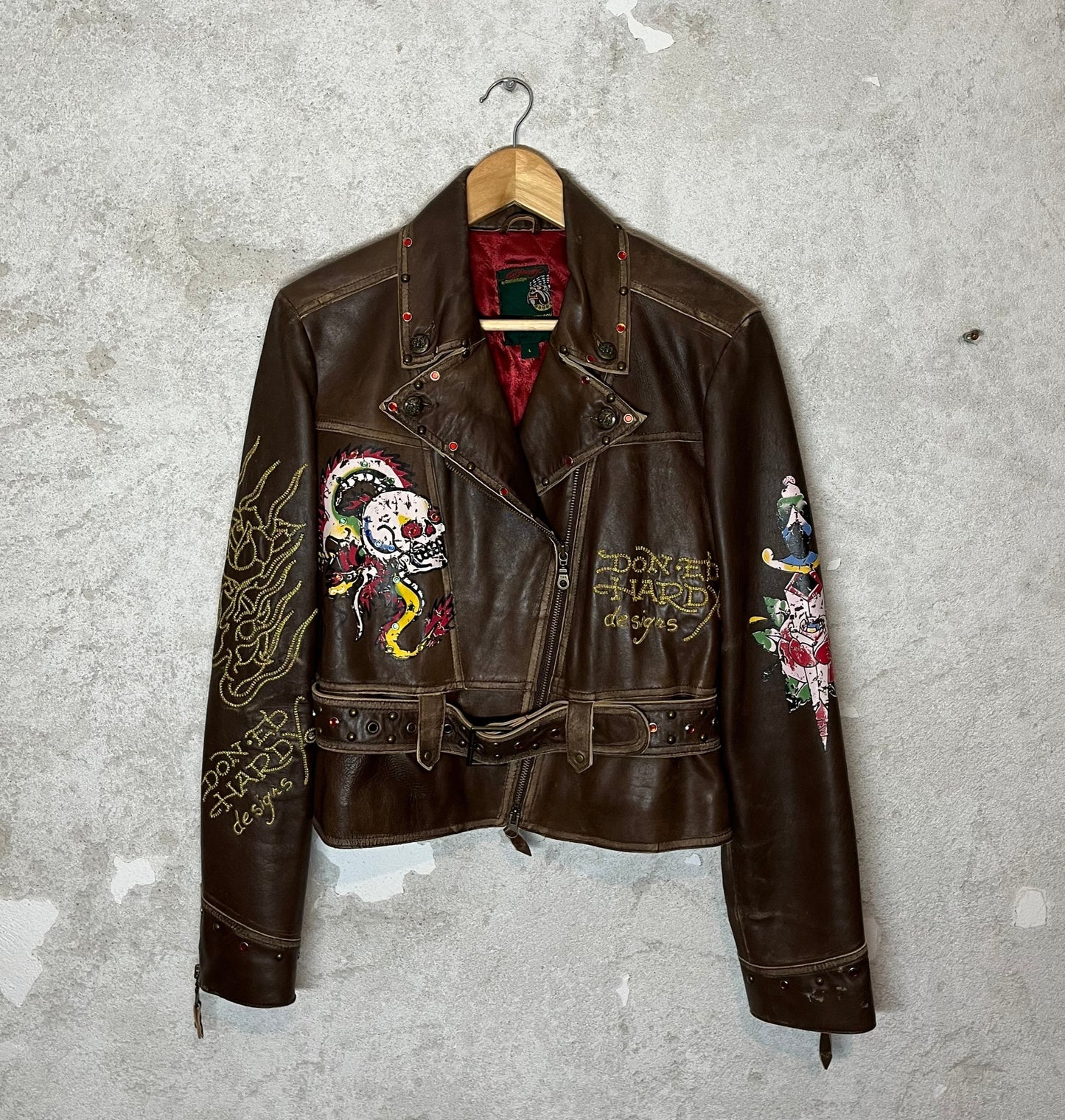 Ed Hardy Faux Leather rare collectors motor jacket