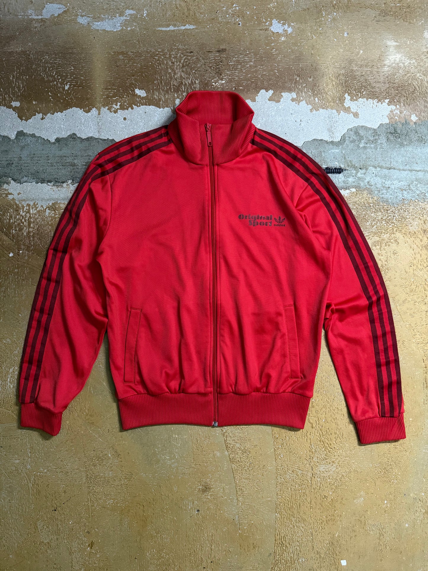 Adidas vintage red tracksuit sweater - M
