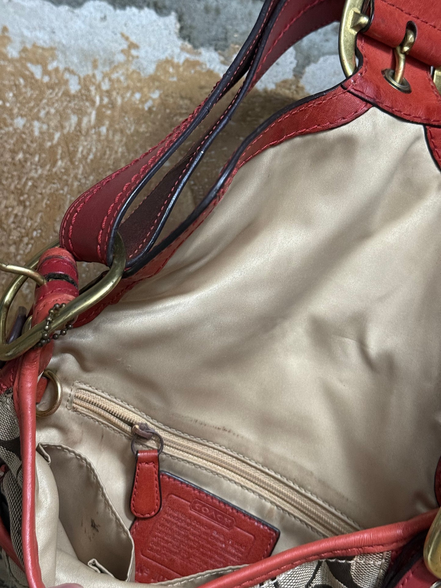 Coach vintage orange monogram bag