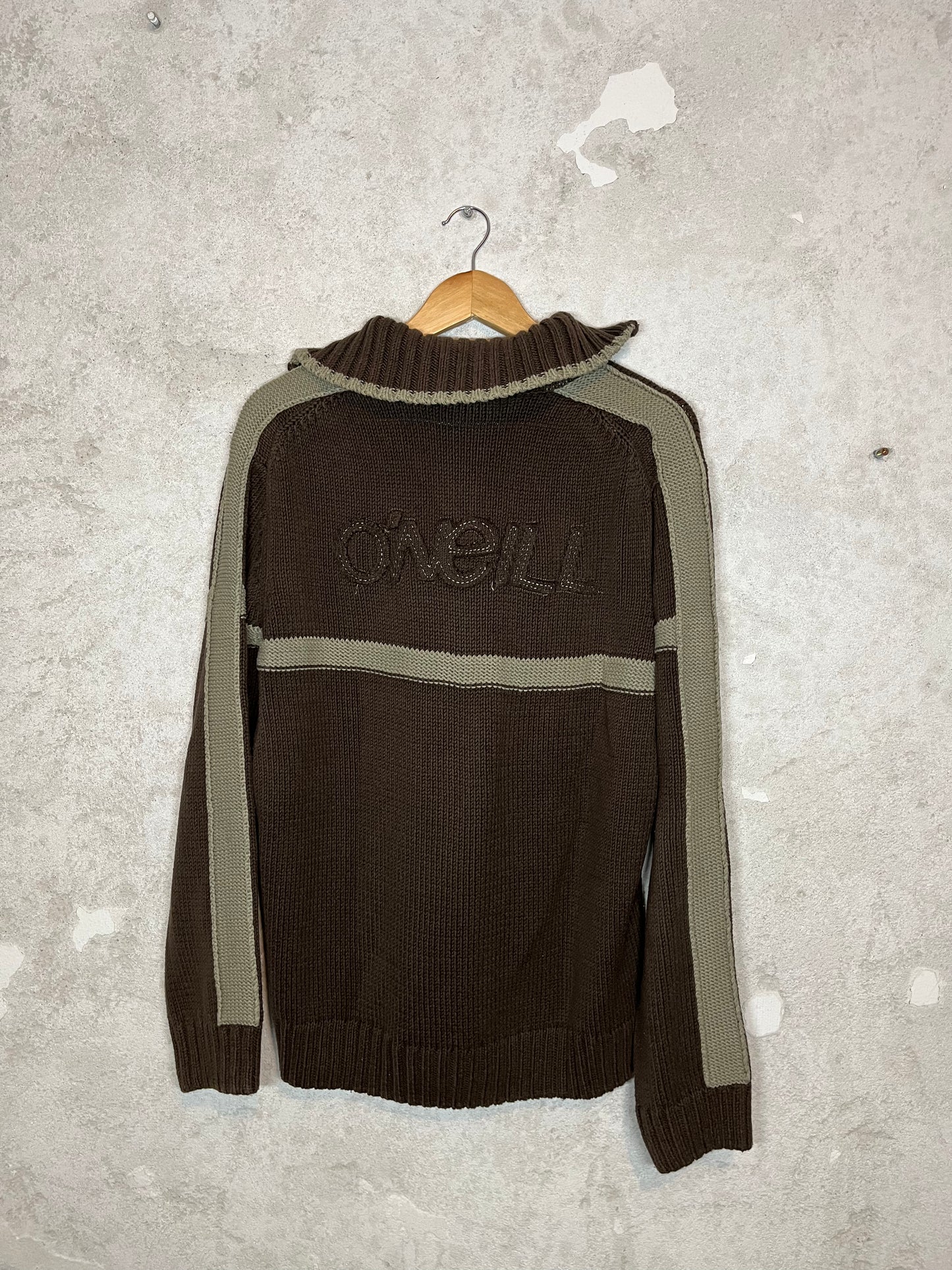 O’neill vintage brown 1/4 zip up knit sweater - XL