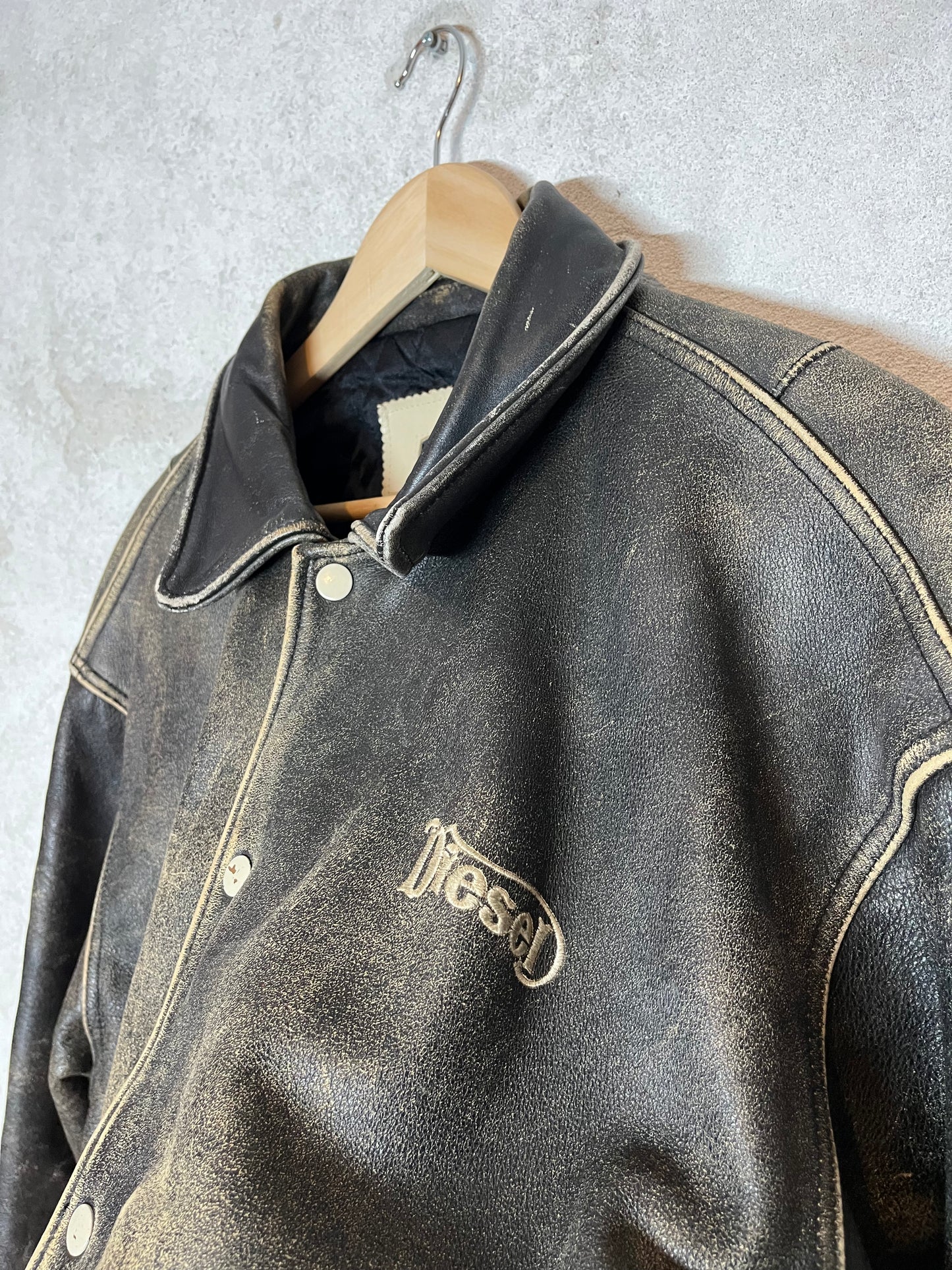 Diesel vintage leather motor jacket - L