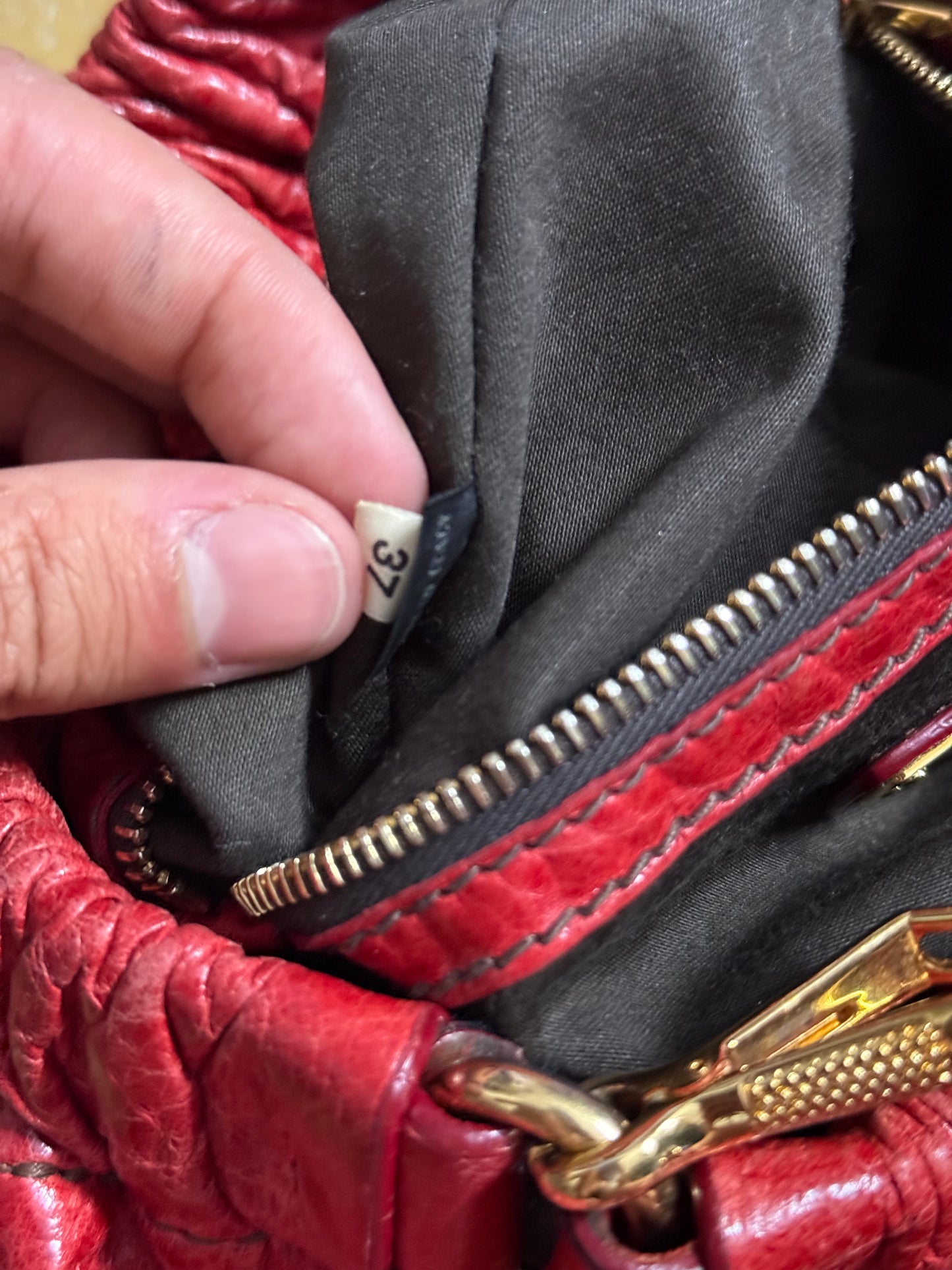 Miu Miu vintage leather red big hobo bag