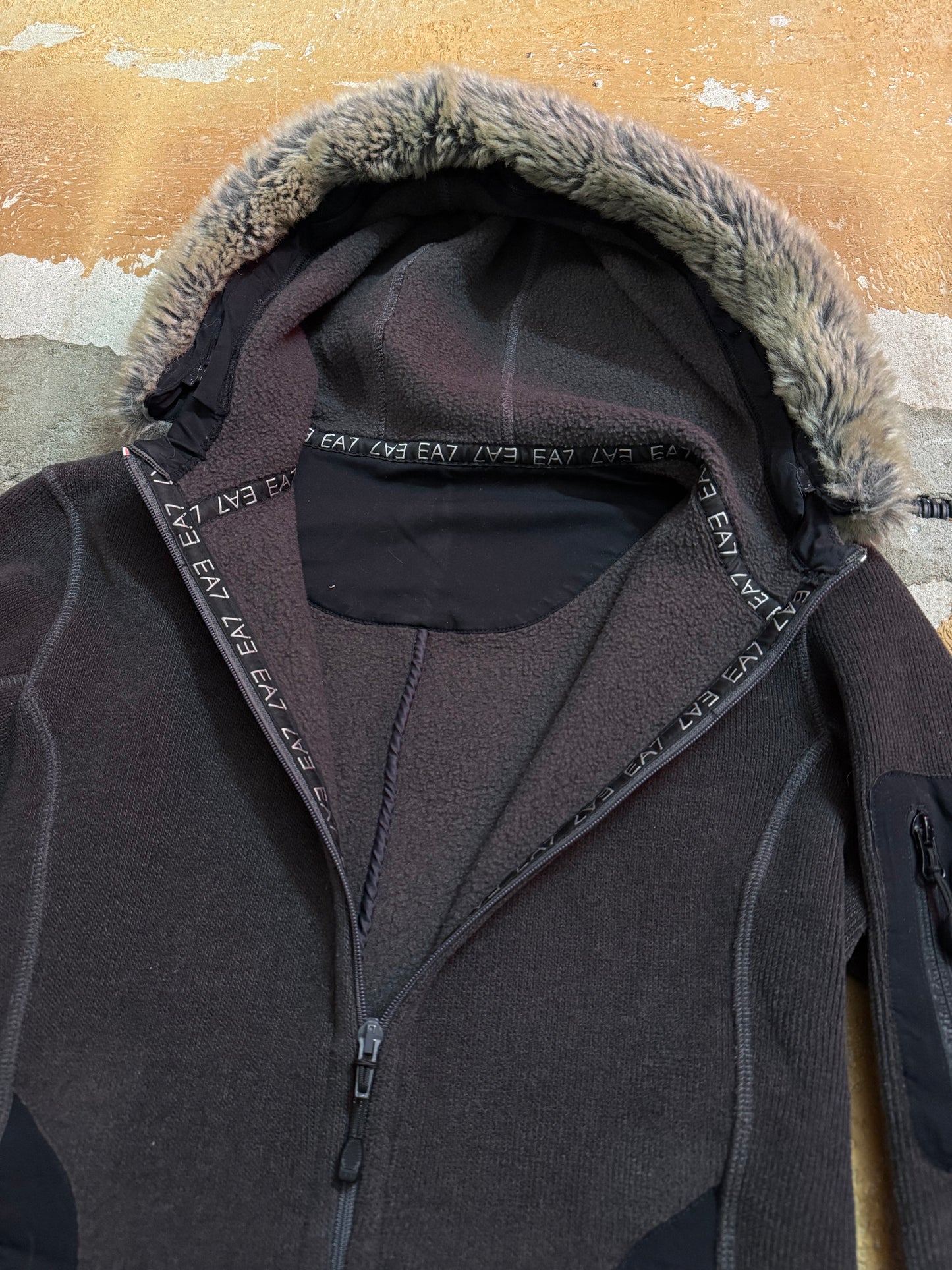 Emporio Armani vintage brown fleece fur jacket - S