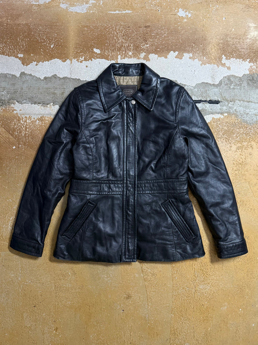 Coach Leatherware leather vintage jacket monogram lined - S