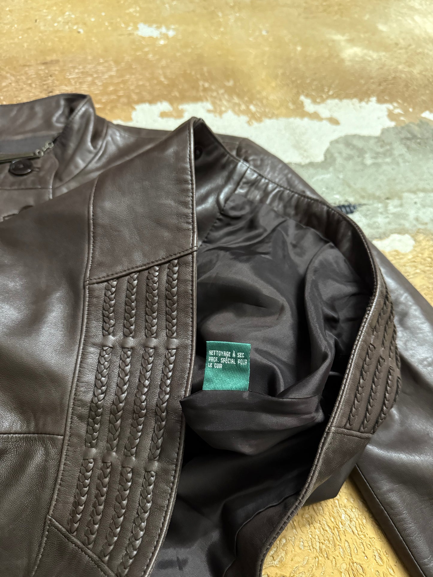 Ralph Lauren vintage 100% leather button up jacket - M