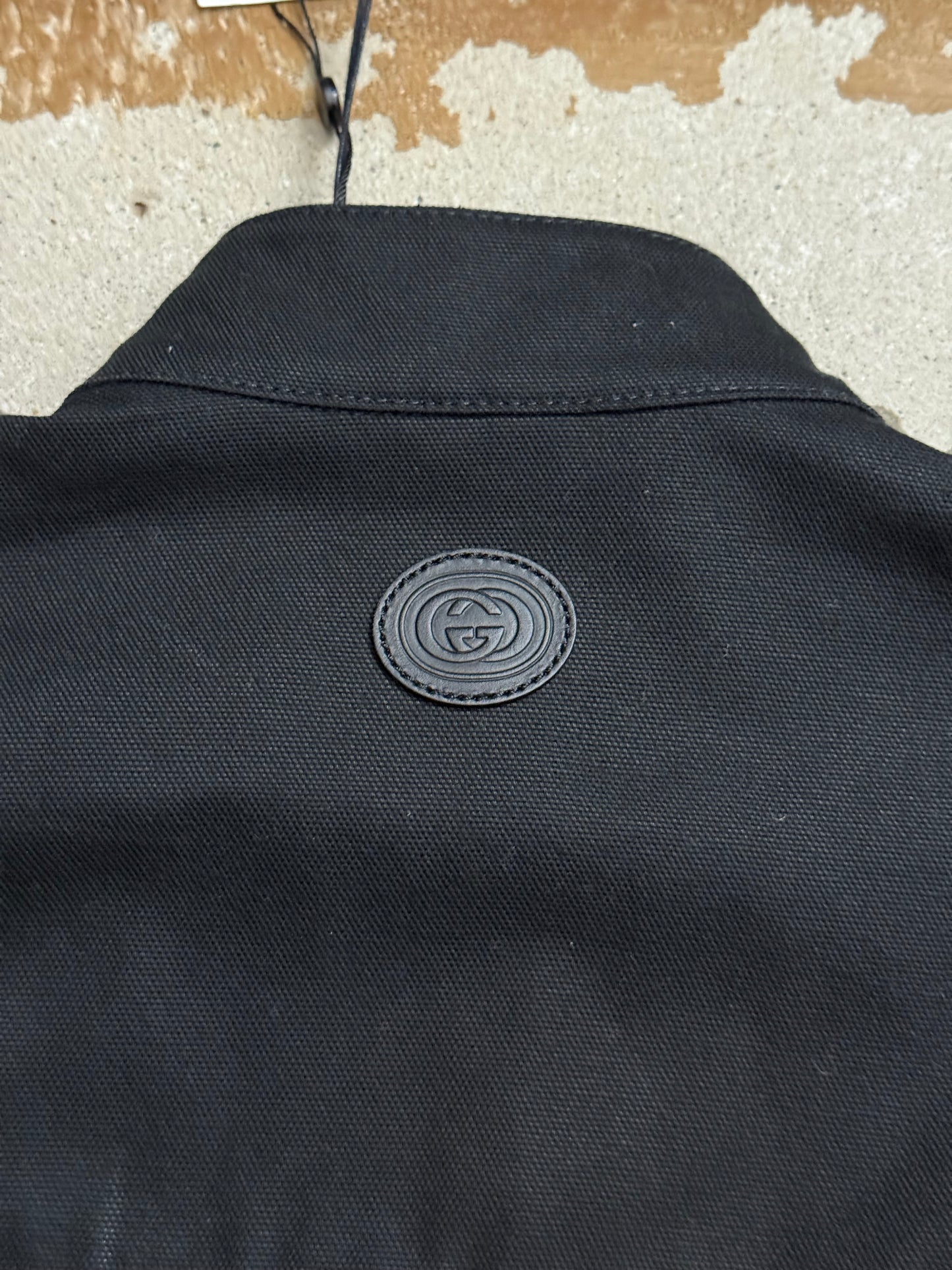 Gucci black asymmetrical zipper jacket - M