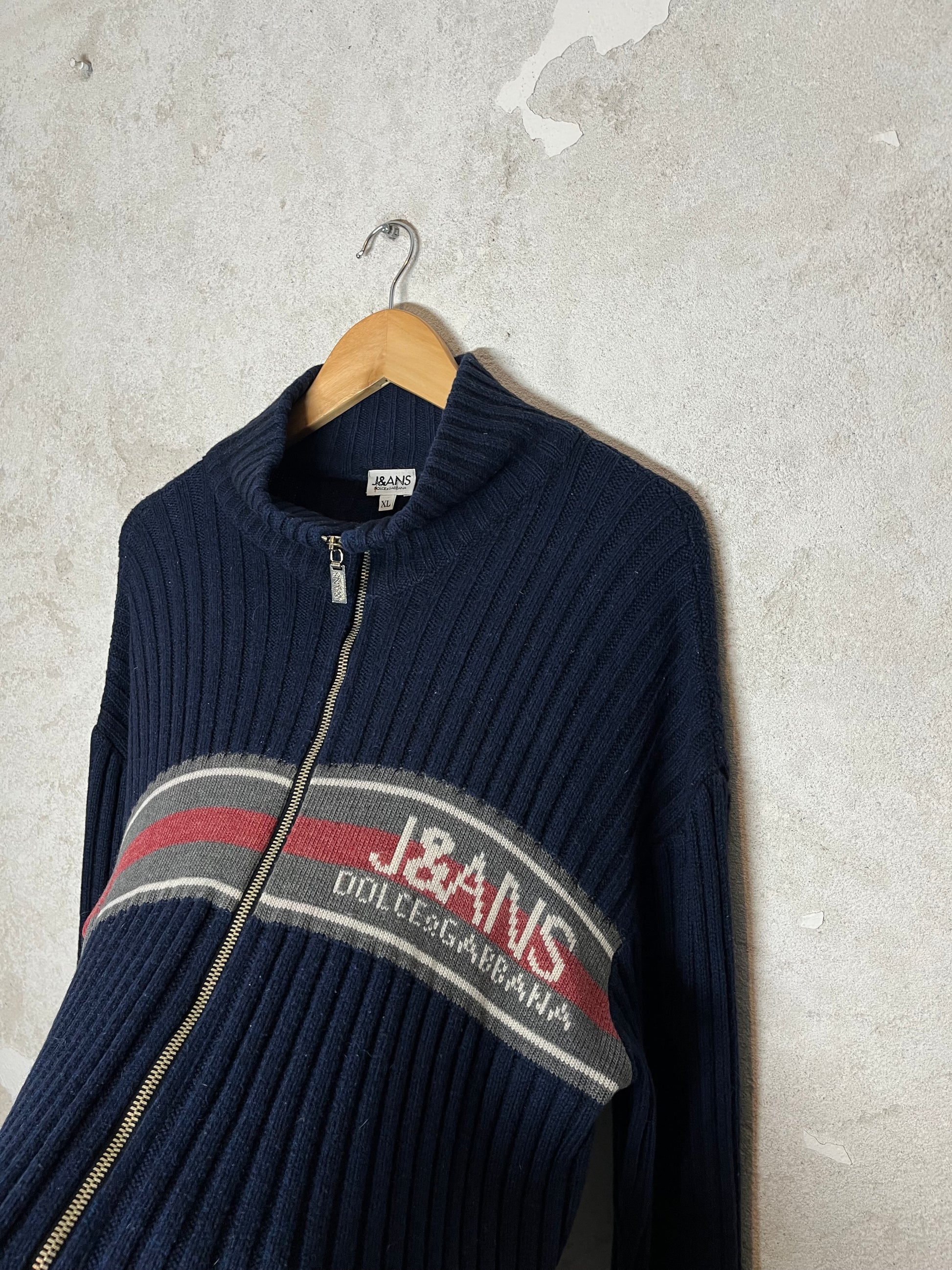 Dolce & Gabanna vintage 2000s y2k designer zip-up knit sweater