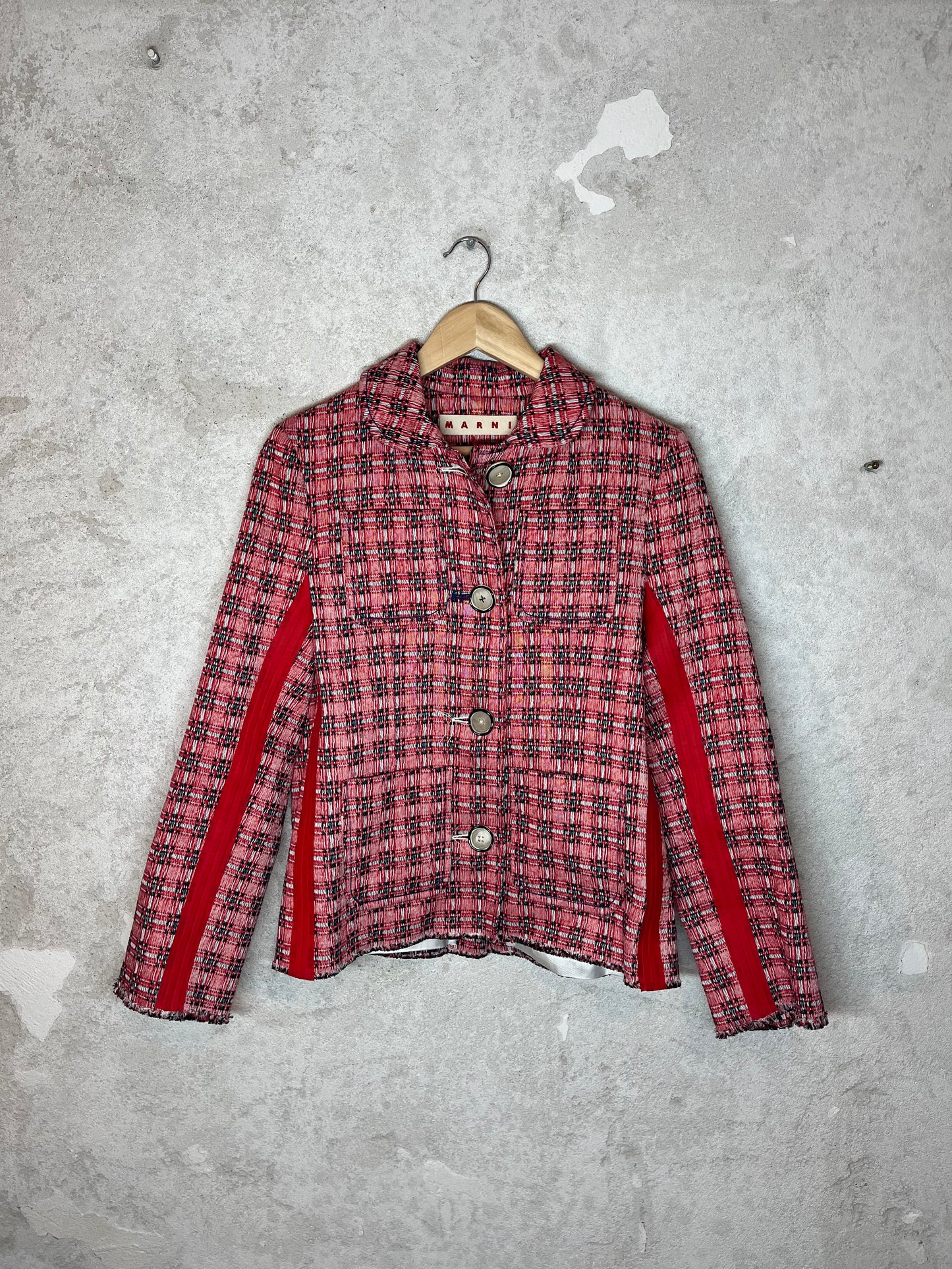 Marni multicolor plaid tweed jacket - S/M