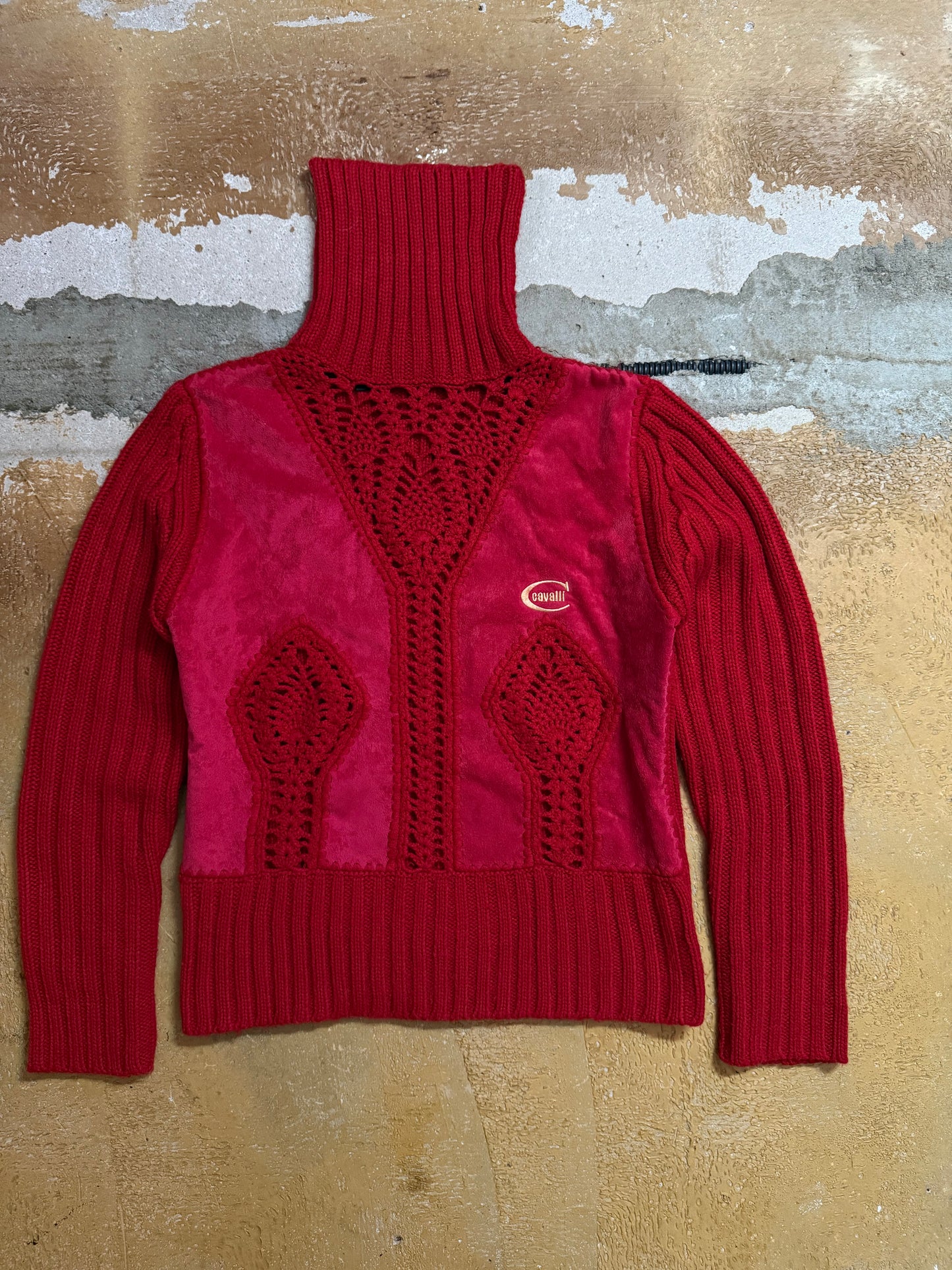 Roberto Cavalli velour knit sweater - XS