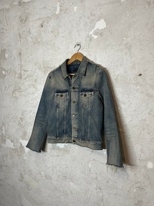 Saint Laurent distressed denim jacket - M