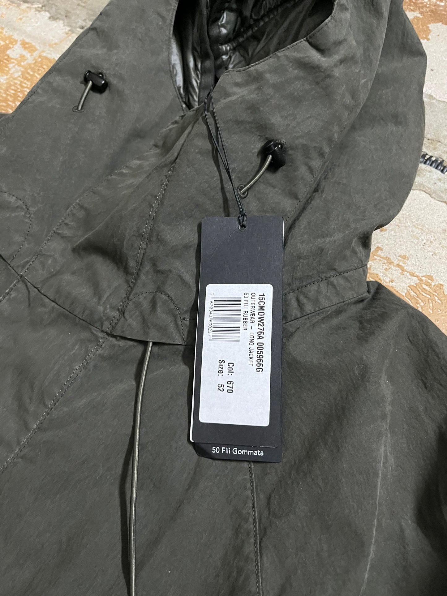 CP Company 50 fili rubber long parka jacket - XL