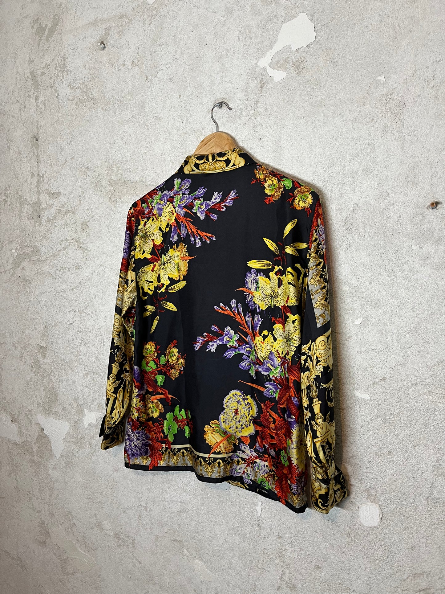 Versace Baroque Floral Silk Shirt - M