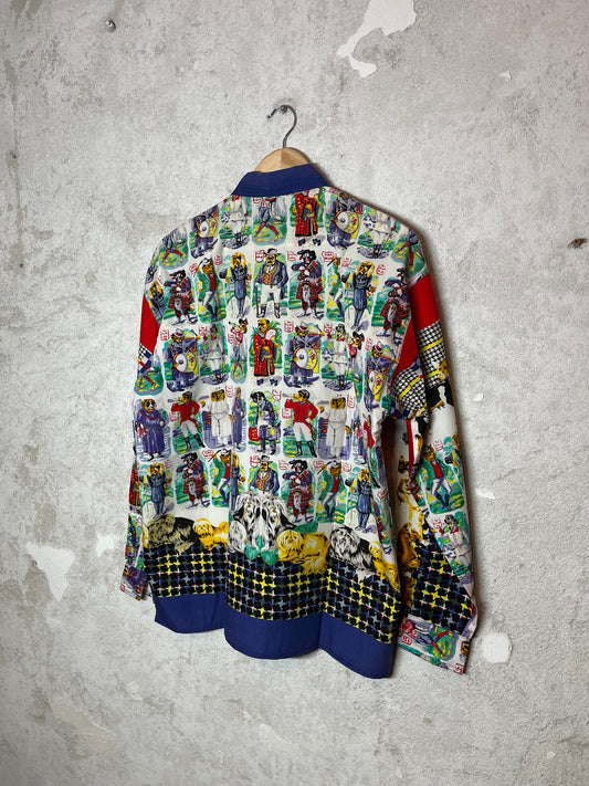 Versace vintage 1996 multicolor rare dog shirt - L