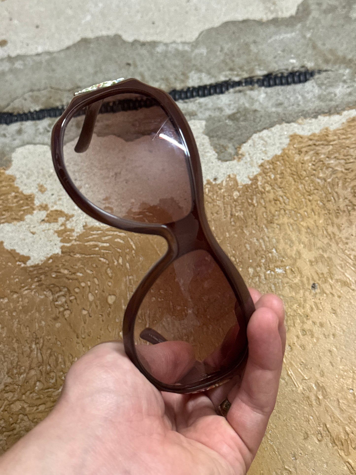 Gucci floral vintage brown sunglasses