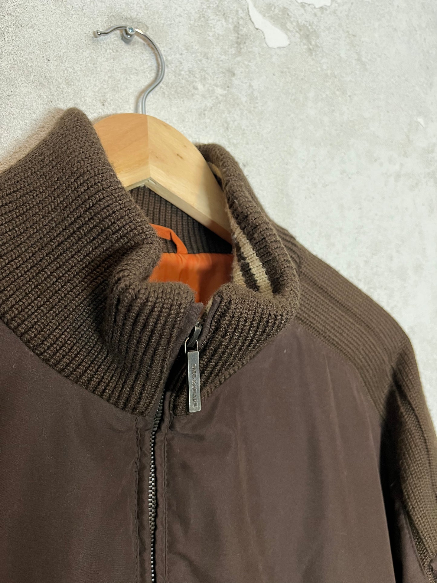 Paul & Shark brown cotton nylon knit jacket - XL