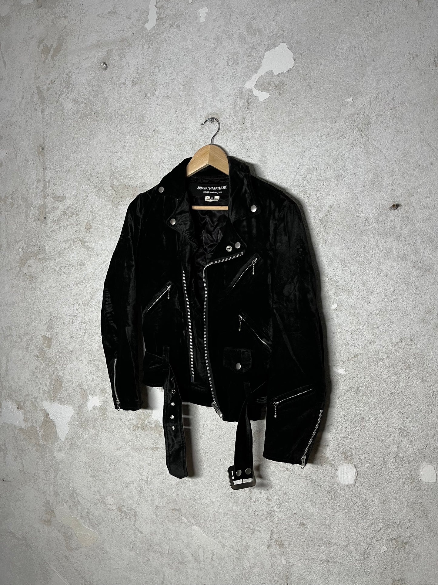 Junya Watanabe Comme des Garcons velvet biker jacket - XS