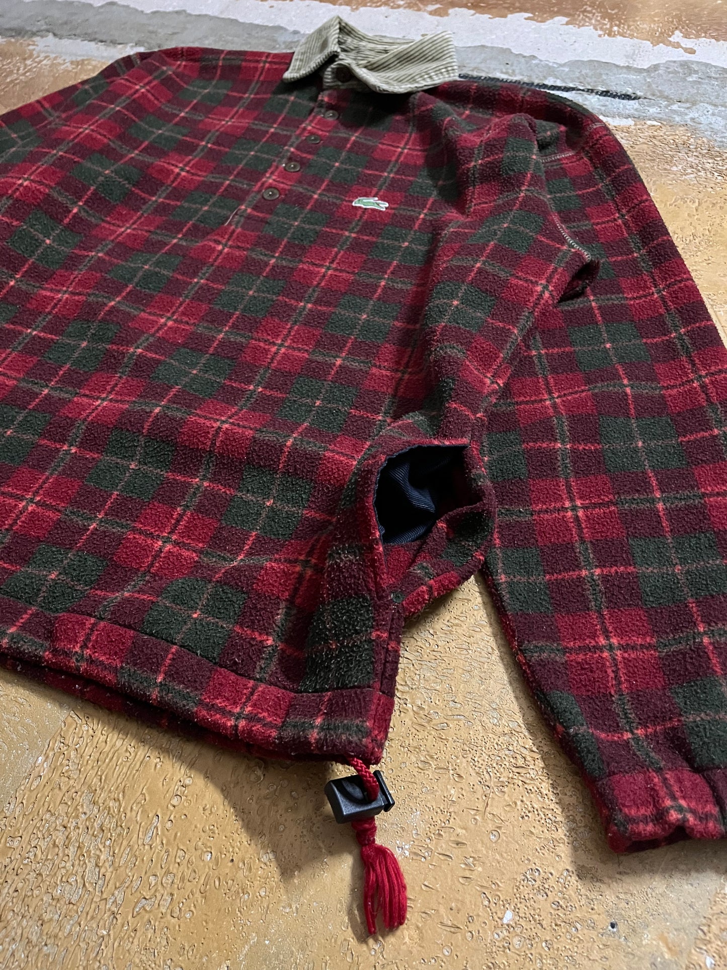 Lacoste vintage rare fleece polo longsleeve - L
