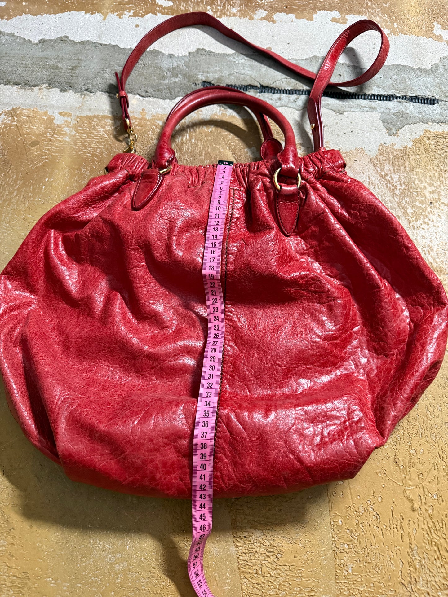 Miu Miu vintage leather red big hobo bag
