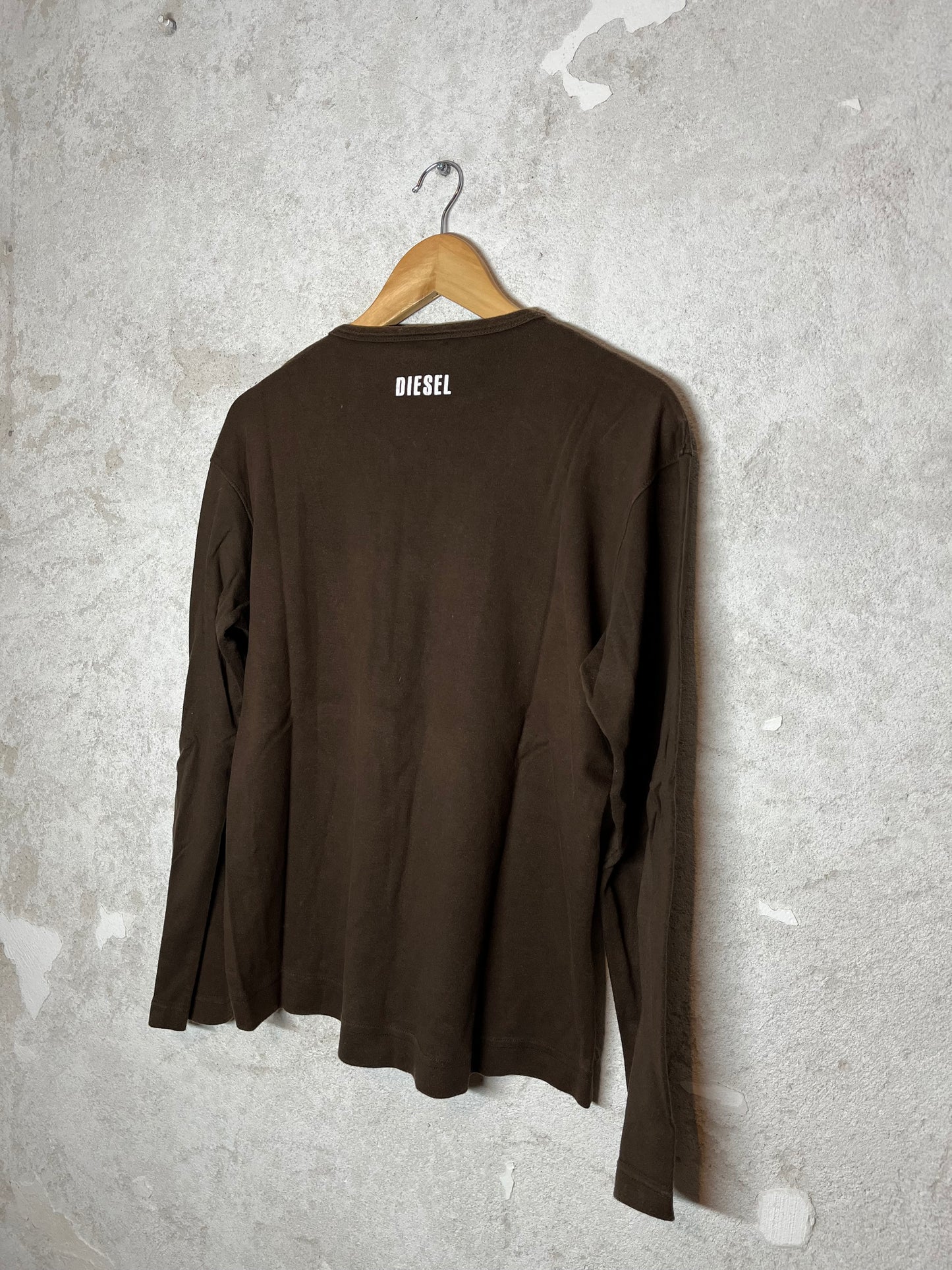 Diesel vintage 2000s brown retro 90s longsleeve t-shirt - S/M