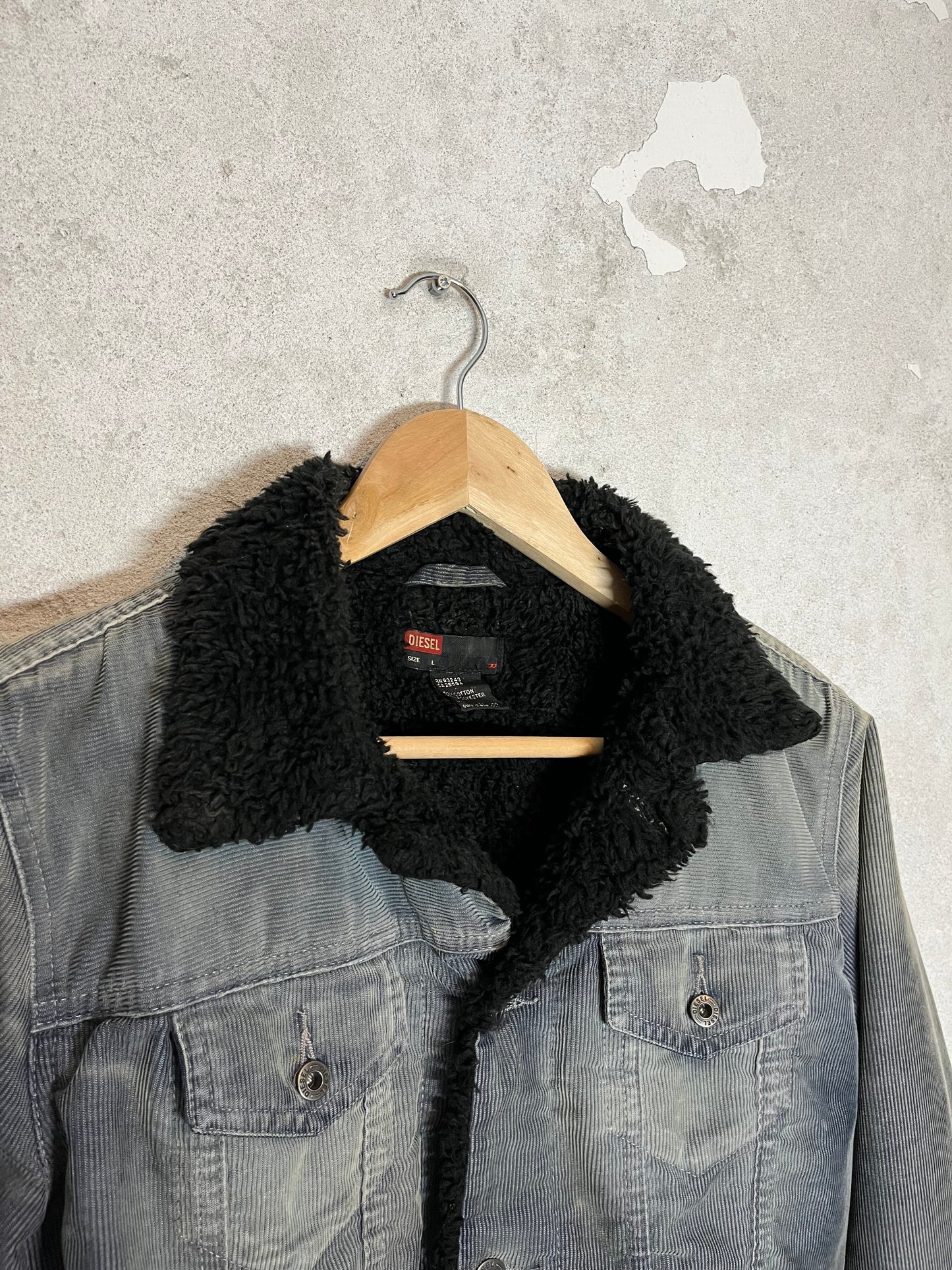 Diesel vintage 90s 2000s sherling sherpa denim jacket - S