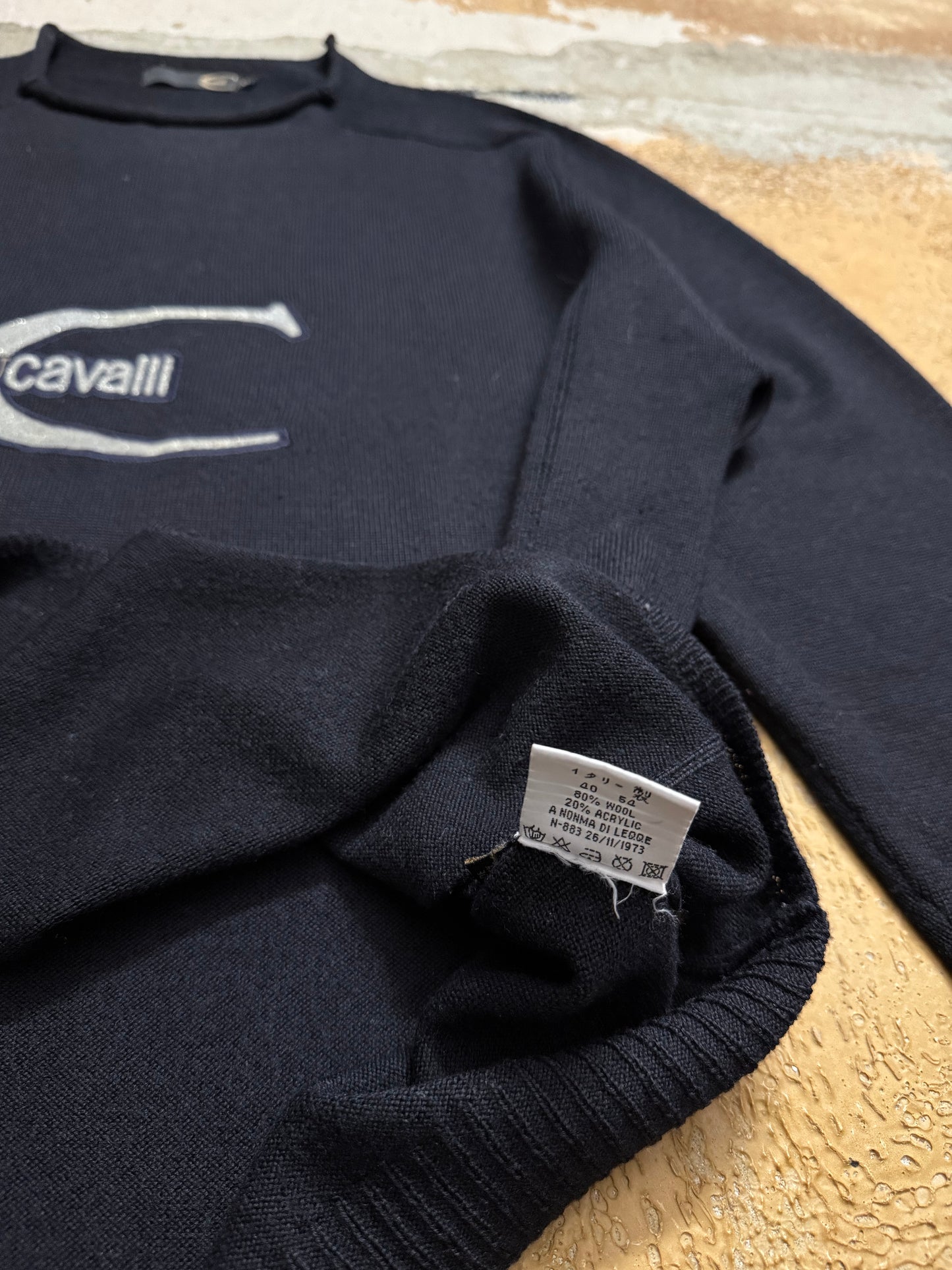 Roberto Cavalli wool blend knit sweatshirt - XL