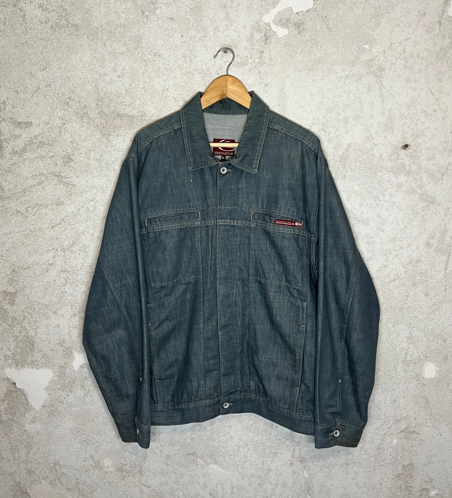 Quiksilver denim jacket with logo application - XL