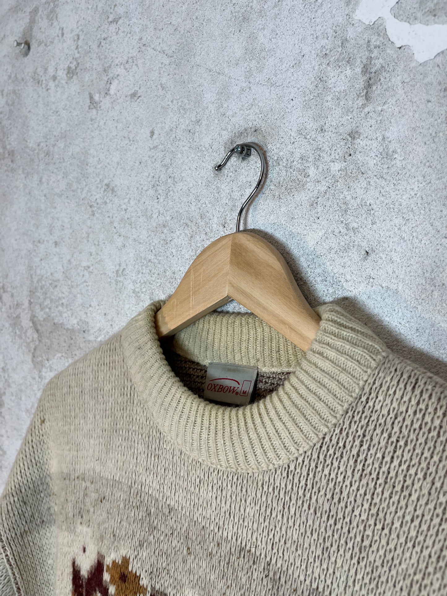 Oxbow vintage 90s heavy retro wool knit ski snowboard sweatshirt - M