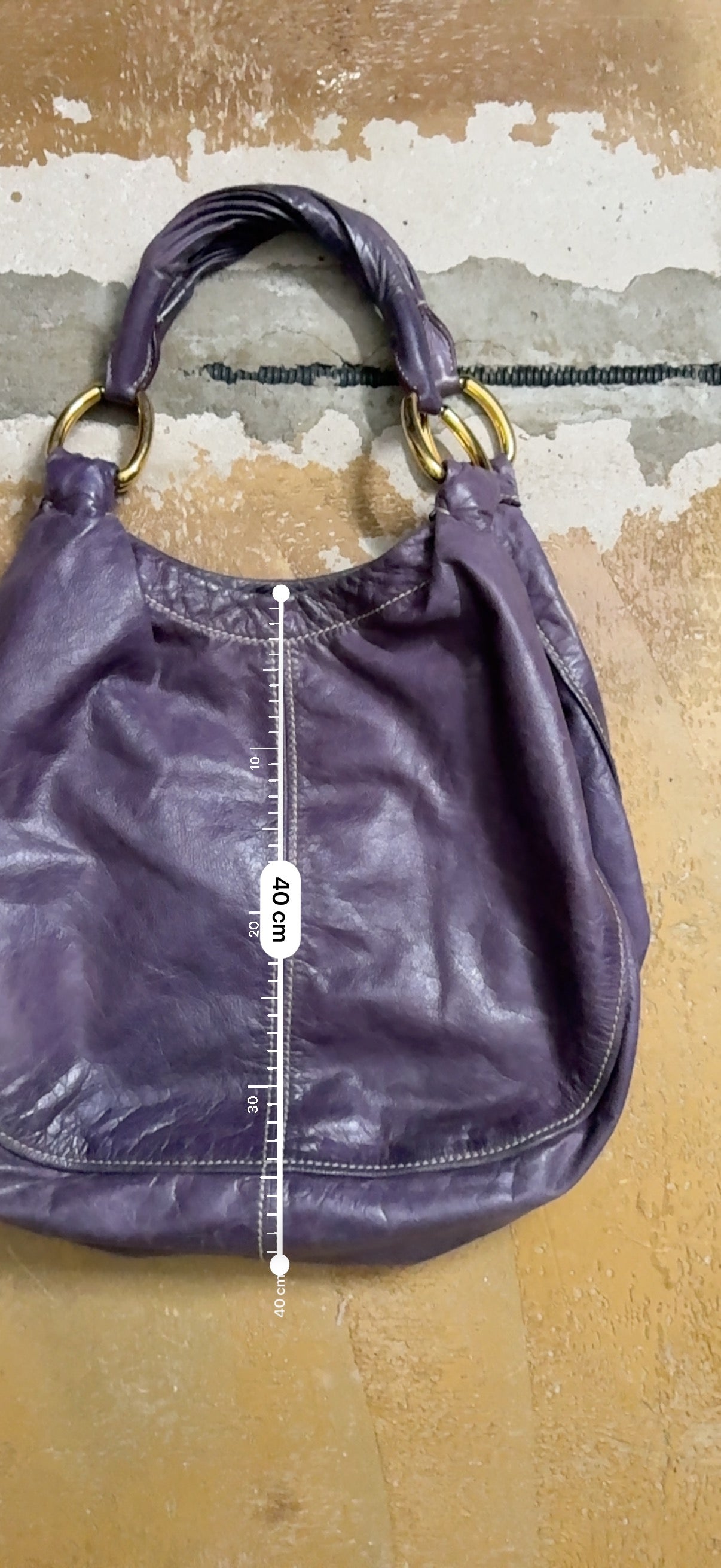 Miu Miu purple leather shopper bag