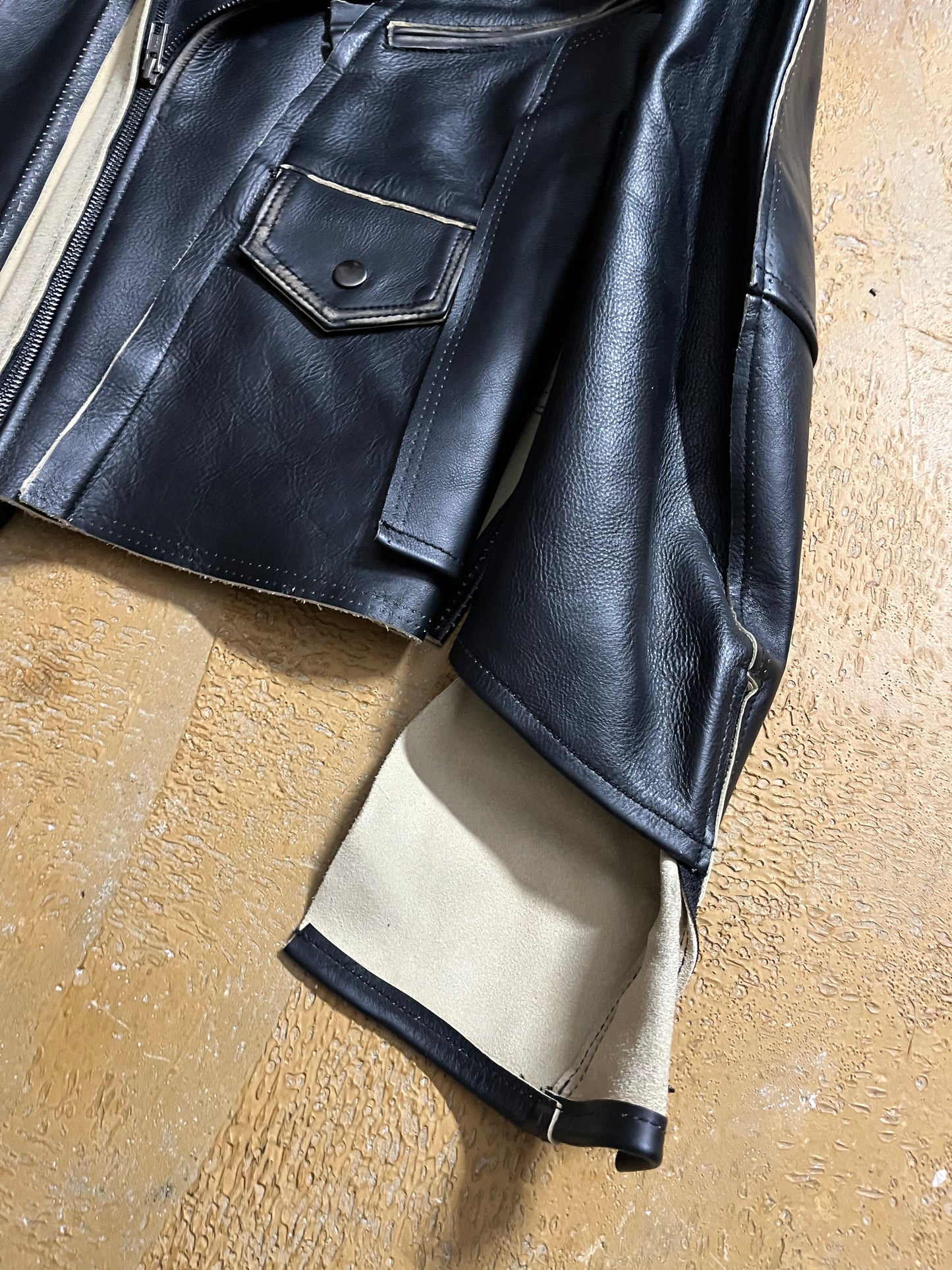 H&M maison margiela deconstructed leather motor jacket - S